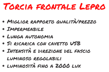 recensione torcia frontale running