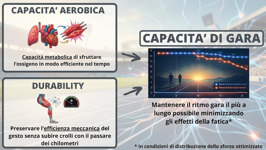 significato fisiologico capacità di gara che dipende da capacità aerobica e durability